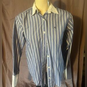 Lauren Ralph Lauren Navy and White Striped Shirt